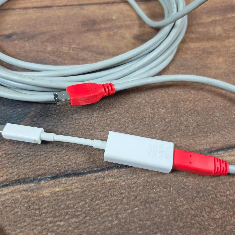 Apple Thunderbolt to FireWire Adapter & Cable IEEE 1394 Grey Good Long Lead